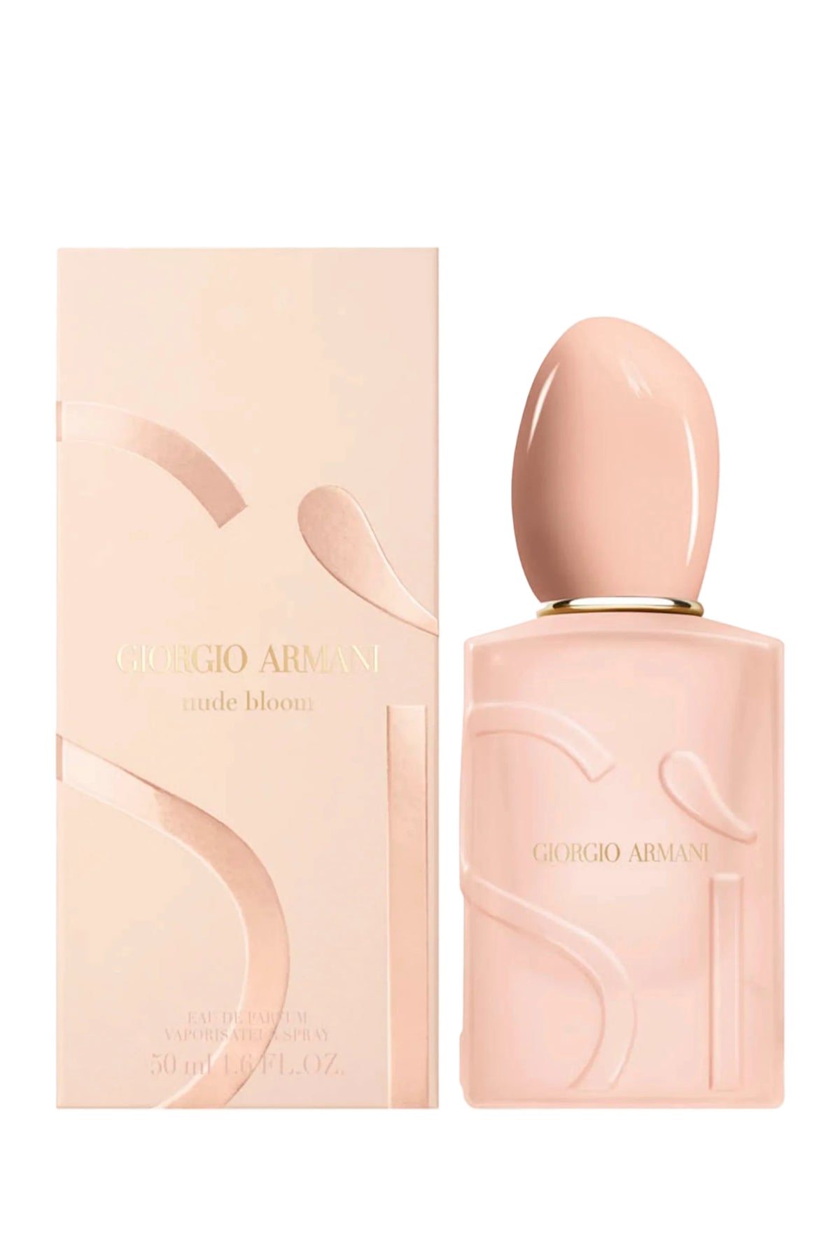 Armani Si Nude Bloom edp Perfume bottle and packaging on white background