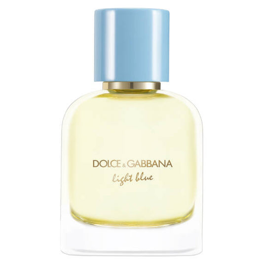 Dolce & Gabbana Light Blue edp perfume Men bottle with light blue cap on a white background