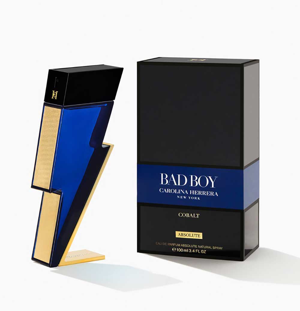 carolina herrera bad boy cobalt absolute perfume bottle and packaging 