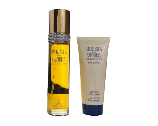 Elizabeth Taylor Diamonds and Sapphires Eau de Toilette gift set with body lotion