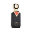French Avenue Amber Empire Black perfume bottle with gold and red accents on a white background