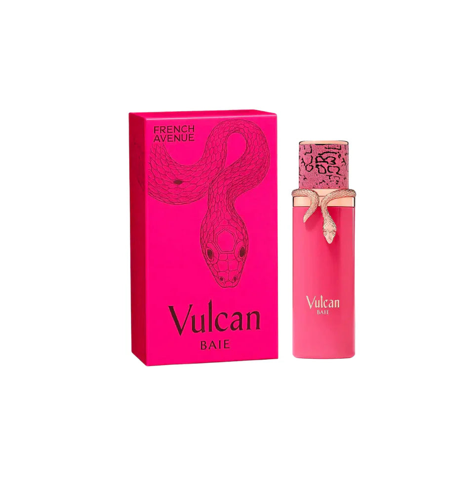 French Avenue Vulcan Baie unisex perfume bottle and packaging on white background