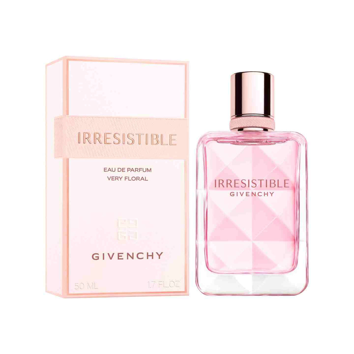Givenchy Irresistible Very Floral EDP Women perfume bottle and packaging on a white background
