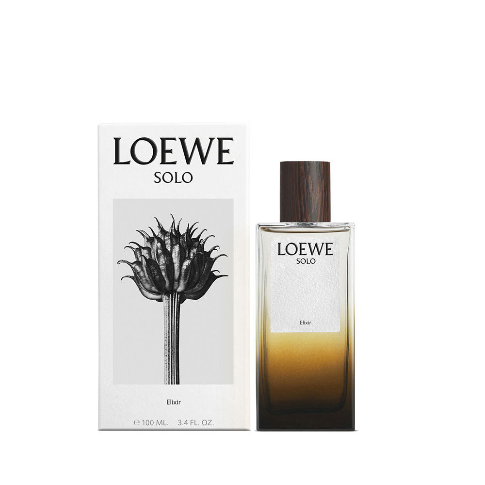 Loewe Solo Elixir perfume bottle and packaging on a white background