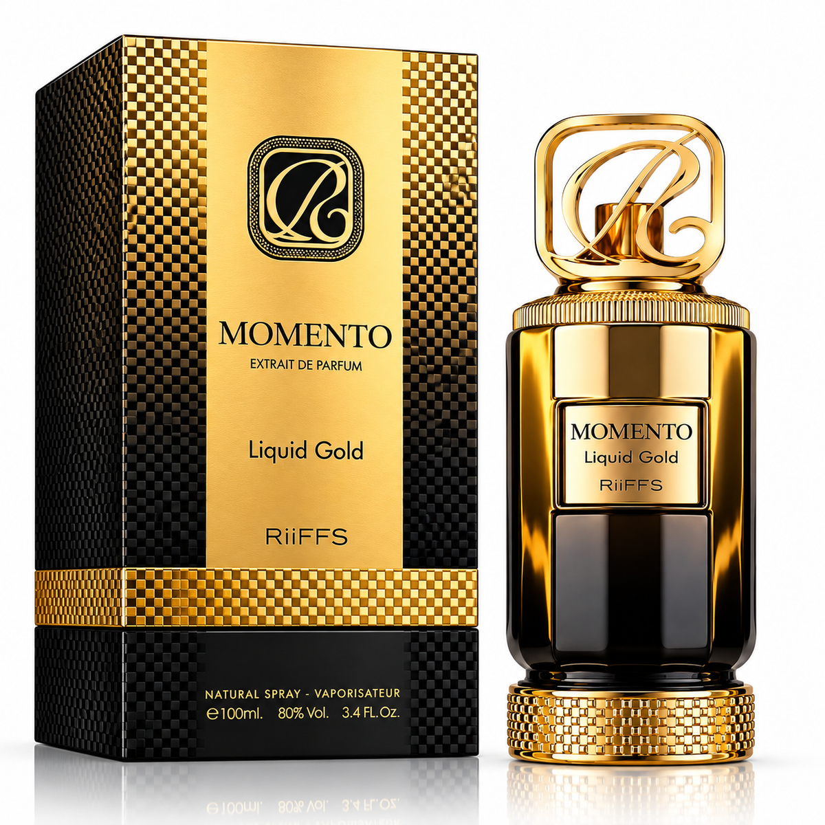 Riiffs Momento Liquid Gold Extrait de Parfum 100ml unisex perfume bottle
